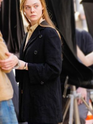 Sylvie Russo A Complete Unknown Elle Fanning Black Wool Coat