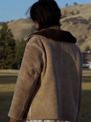 Kelsey Asbille Yellowstone Monica Dutton Brown Suede Leather Jacket