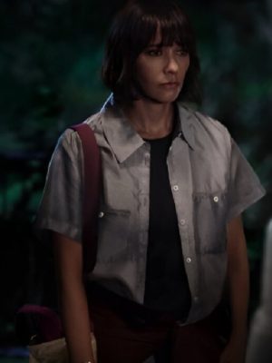 Rashida Jones Sunny 2024 Suzie Gray Cotton Shirt