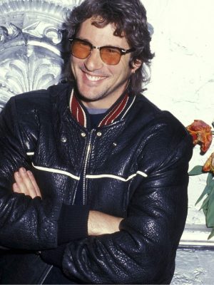 Richard Gere Retro Black Leather Bomber Jacket