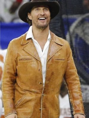 Matthew McConaughey Brown Leather Jacket