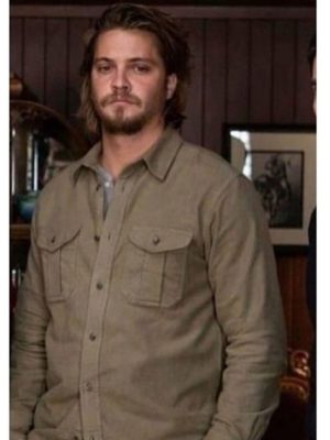 Luke Grimes Yellowstone Kayce Dutton Brown Cotton Shirt