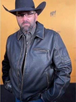 Yellowstone S05 Jake Ream Black Leather Jacket