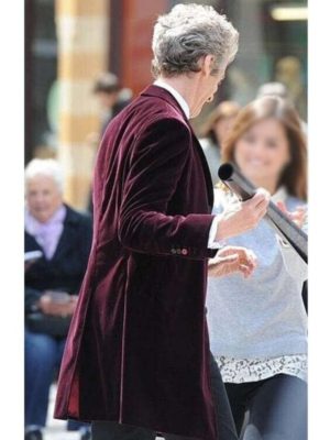 12th Doctor Who Peter Capaldi Maroon Velvet Coat