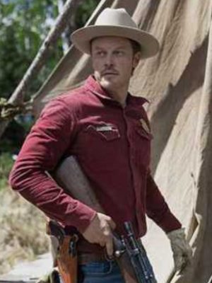 Joe Pickett S02 Michael Dorman Maroon Wool Jacket