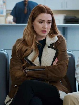 Alexandra Breckenridge Virgin River Melinda Monroe Brown Suede Leather Jacket