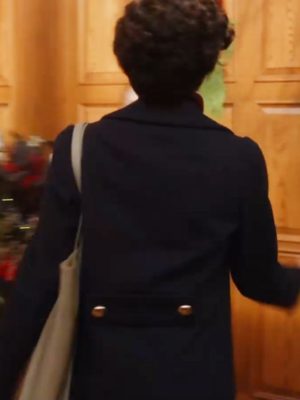 Katie Findlay Sealed With A List 2024 Carley Blue Wool Coat