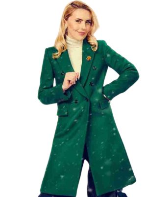Kristen Comerford Christmas On The Alpaca Farm Jess Hilliard Green Wool CoatÂ