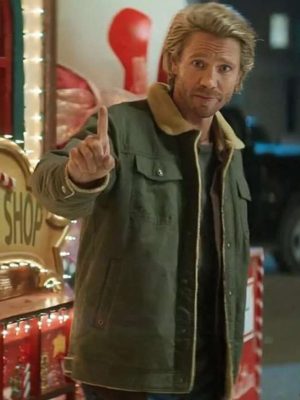 Chad Michael Murray The Merry Gentlemen 2024 Green Cotton Shearling Jacket