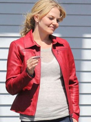 Emma Swan Once Upon A Time Jennifer Morrison Red Leather Jacket
