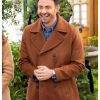 Finding Mr. Christmas S01 Jonathan Bennett Brown Wool Peacoat