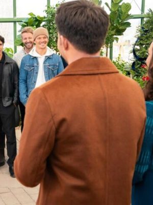 Finding Mr. Christmas S01 Jonathan Bennett Brown Wool Peacoat