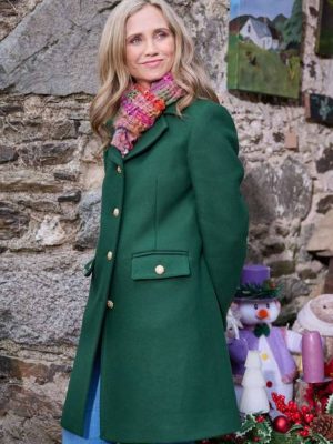 Fiona Gubelmann Tis The Season To Be Irish 2024 Rose Walsh Green Wool Coat