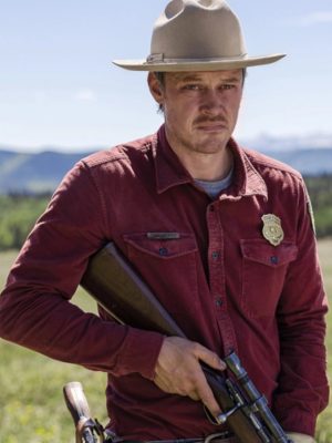 Joe Pickett S02 Michael Dorman Maroon Wool Jacket