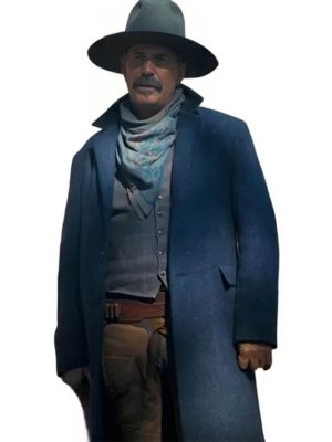 Kevin Costner Horizon An American Saga Blue Wool Coat