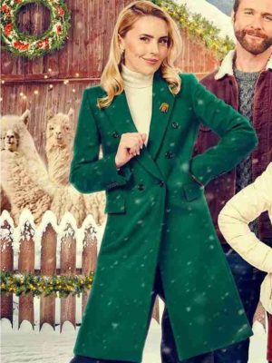 Kristen Comerford Christmas On The Alpaca Farm Jess Hilliard Green Wool CoatÂ