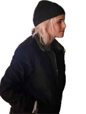Kristen Stewart Happiest Season Abby Black Wool Bomber Jacket