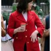 Lisa Norton How To Fall In Love By Christmas Podcast Host Red Wool Coat