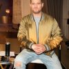 Michael Buble The Voice 26 May Be This Christmas Brown Velvet Bomber Jacket