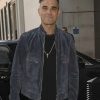 Robbie Williams Grey Suede Leather Jacket
