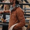 Ryan Bingham Yellowstone Walker Brown Cotton Puffer Jacket