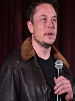 Elon Musk Brown Shearling Leather Jacket