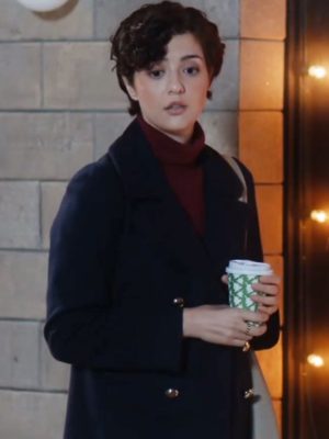 Katie Findlay Sealed With A List 2024 Carley Blue Wool Coat