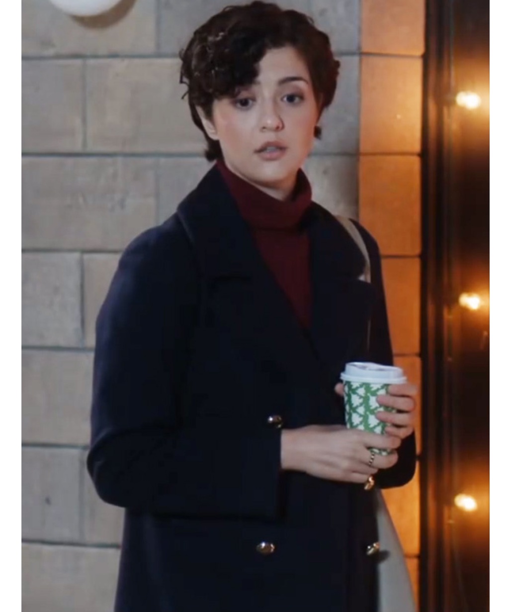 Katie Findlay Sealed With A List 2024 Carley Blue Wool Coat
