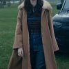 Susie Glass The Gentlemen 2024 Kaya Scodelario Brown Wool Shearling Coat
