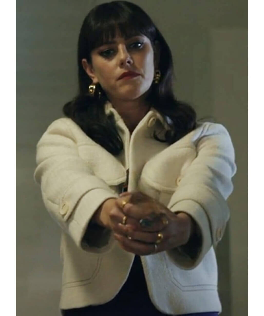 Susie Glass The Gentlemen White Wool Jacket