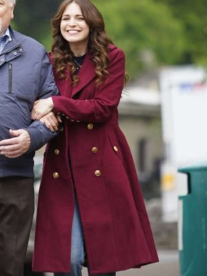 Tamla Kari Christmas At The Holly Day Inn Emma Red Wool Trench Coat