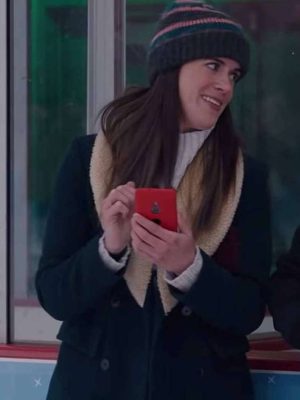 Mary Holland Happiest Season Jane Green Velvet Shearling Peacoat