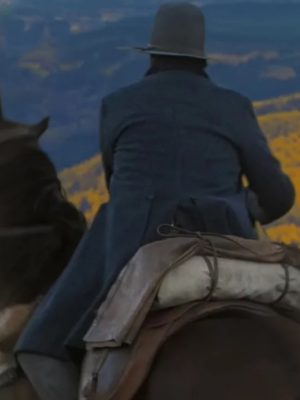 Kevin Costner Horizon An American Saga Chapter 1 Hayes Ellison Blue Wool Coat