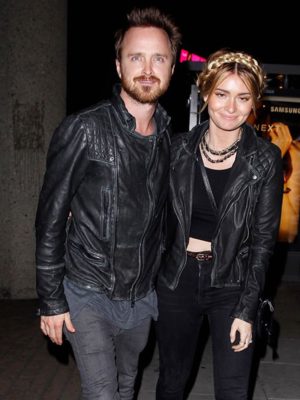 Aaron Paul Arcade Fire Concert Black Leather Jacket