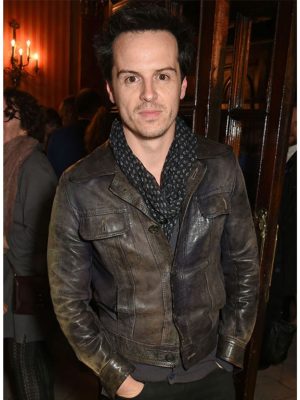 Andrew Scott His Dark Materials 2 John Parry Brown Leather Jacket
