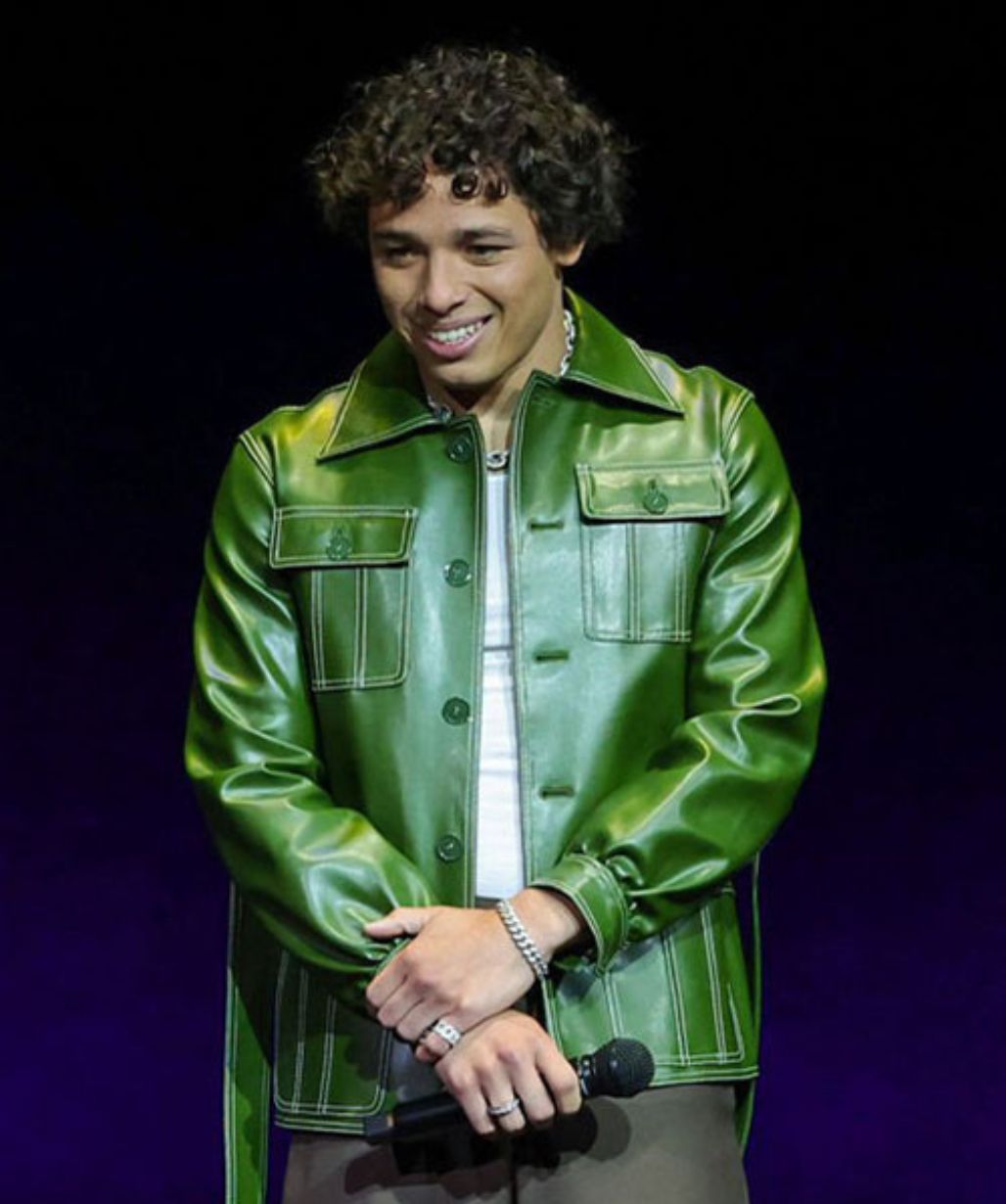 Anthony Ramos CinemaCon 2023 Green Leather Jacket