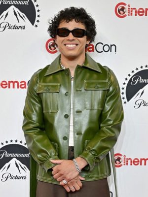 Anthony Ramos CinemaCon 2023 Green Leather Jacket