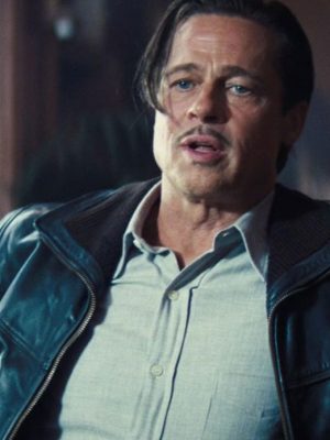 Brad Pitt Babylon 2022 Jack Conrad Black Leather Jacket