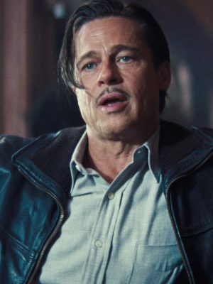 Brad Pitt Babylon 2022 Jack Conrad Black Leather Jacket