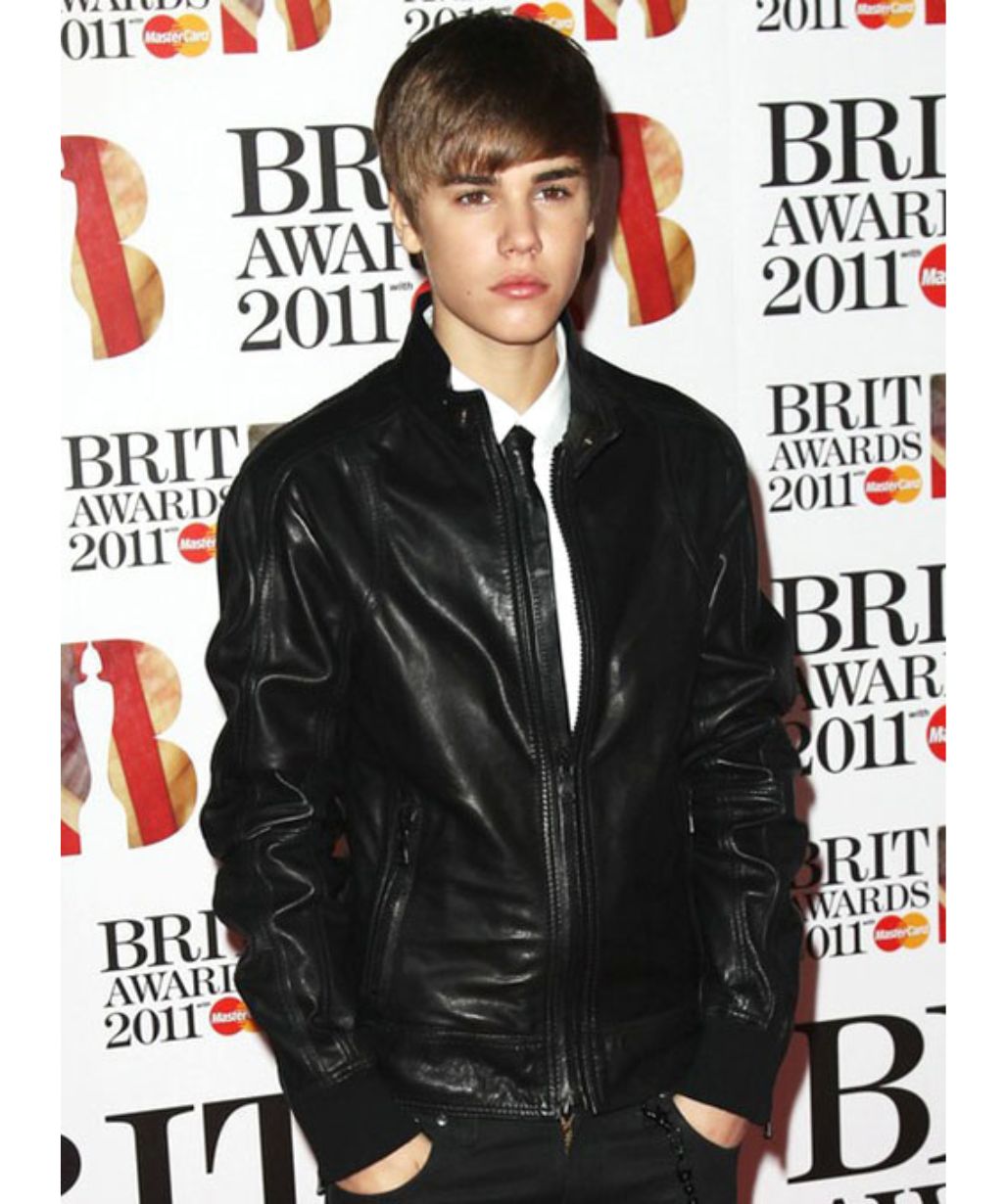 Justin Bieber Brit Awards Black Leather Jacket
