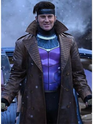 Channing Tatum Gambit Deadpool And Wolverine Brown Leather Costume Coat