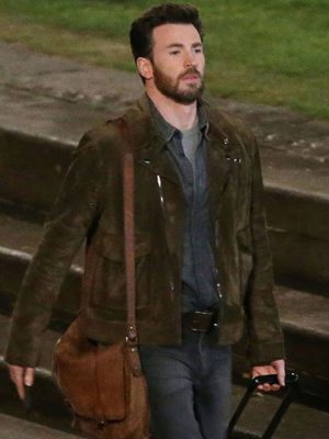 Chris Evans Ghosted Brown Suede Jacket