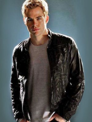 Chris Pine Star Trek 2009 Black Leather Jacket