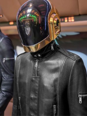 Daft Punk Electroma 1993 Black Leather Biker Jacket