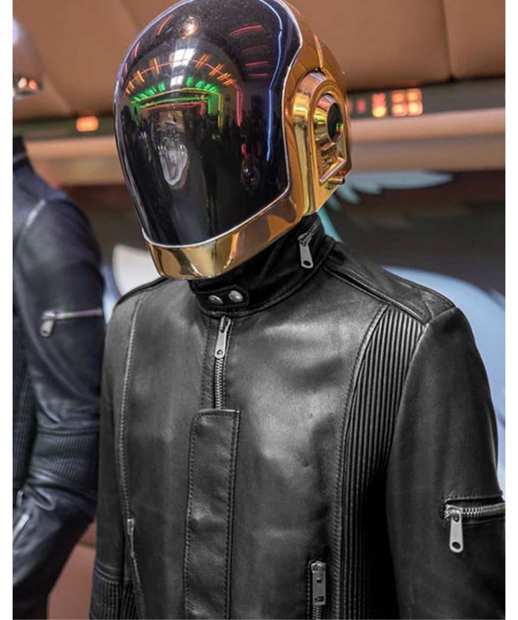 Daft Punk Electroma 1993 Black Leather Biker Jacket
