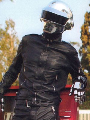 Daft Punk Electroma 1993 Black Leather Biker Jacket