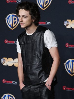 Dune Part Two 2024 Timothee Chalamet CinemaCon Black Leather Vest