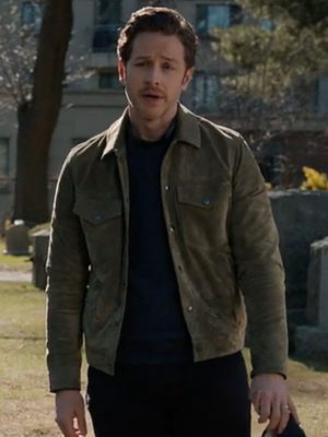 Josh Dallas Manifest 2023 Ben Stone Green Suede Leather Jacket