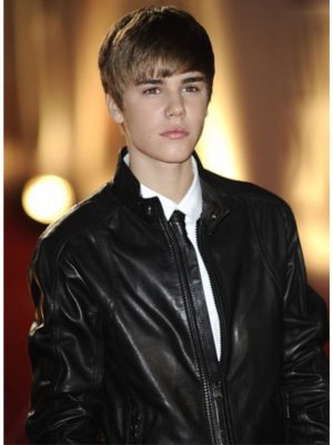 Justin Bieber Brit Awards Black Leather Jacket