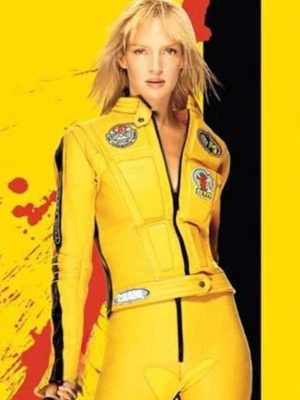 Kill Bill 2 Uma Thurman Yellow Leather Motorcycle Jacket